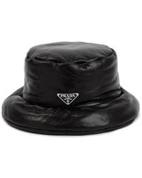 Prada - Nappa Leather Padded Hat - Lyst
