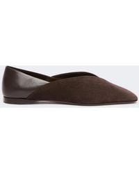 Max Mara - Split Leather And Nappa Leather Ballet Flats - Lyst