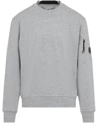 C.P. Company - C.P.Company Diagonal Raised Fleece Crewneck Lens Swe - Lyst