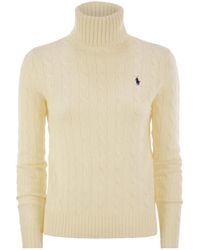 Polo Ralph Lauren - Wool And Cashmere Cable-Knit Turtleneck Sweater - Lyst