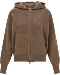 Agnona - Zipped Hooded Sweater - Lyst