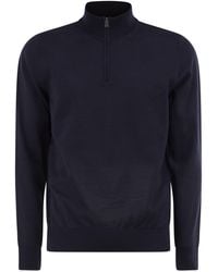 BOSS - Pure Virgin Wool Half-Zip Jumper - Lyst