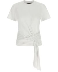7 For All Mankind - Draped Detail T-Shirt - Lyst