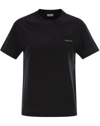 Brunello Cucinelli - Cotton Jersey T-Shirt With Shiny Tab - Lyst