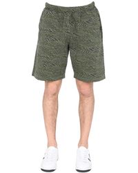 KENZO - Bermuda With Animal Print - Lyst