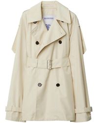 Burberry - Silk Short Trench Coat - Lyst