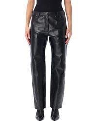 Magda Butrym - Straight-Leg Leather Pants - Lyst