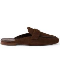 Prada - Suede Slippers - Lyst