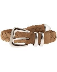 Brunello Cucinelli - Reversed Calfskin Belt With Braided Tip - Lyst