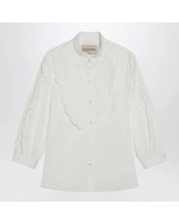 Valentino - Shirt With Sangallo Embroidery - Lyst