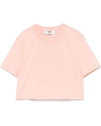 Fendi - Short T-Shirt With Embossed Logo - Lyst