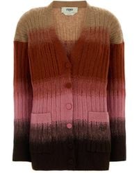 Fendi - Gradient Mohair Buttoned Cardigan - Lyst