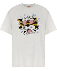 KENZO - Wild Tiger' Loose Cotton T-Shirt - Lyst