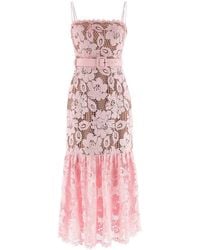 Self-Portrait - Self Portrait Crochet Lace Midi' Dress - Lyst
