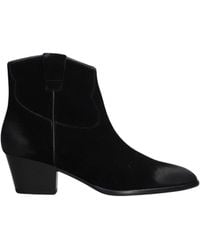 Ash - Fame Pointed Toe Low Block Heel Leather Boots - Lyst