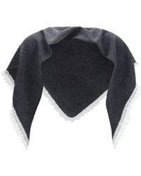 Ganni - Openwork Wool Cape - Lyst