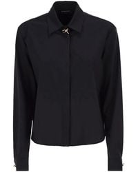 Fabiana Filippi - Virgin Wool Stretch Shirt With Zama Jewel Detail - Lyst