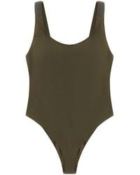 Brunello Cucinelli - 'Precious Details' One-Piece Swimsuit - Lyst