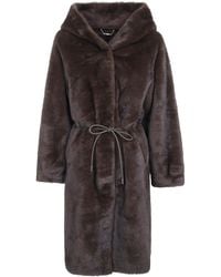 SEVENTY VENEZIA - Long Reversible Faux Fur Coat - Lyst