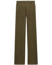 Saint Laurent - Wide Leg Cotton Pants Trousers - Lyst