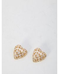Self-Portrait - Self Portrait Embellished Heart Earrings - Lyst