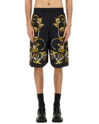 Versace Jeans Couture - Shorts With Baroque Outline Print - Lyst
