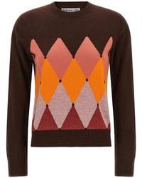 Ballantyne - Crewneck Sweater With Diamond Intarsia - Lyst