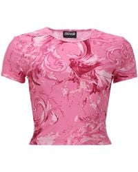 Versace Jeans Couture - T-Shirt Con Stampa "Wave" - Lyst