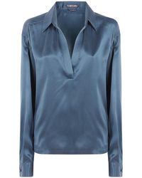 Tom Ford - Peach Feel Silk Satine Polo Shirt - Lyst