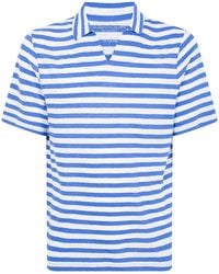 Majestic - Stripes Polo Shirt - Lyst