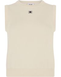 Celine - Gilet Con Logo - Lyst