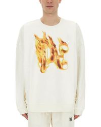 Palm Angels - Burning Monogram" Print Sweatshirt - Lyst