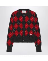 Ami Paris - Argyle-Pattern Cardigan - Lyst