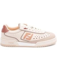 Fendi - Match Leather Sneakers - Lyst