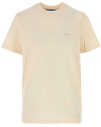 Prada - Sand Cotton T-Shirt - Lyst
