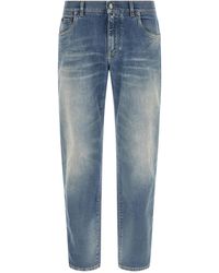 Dolce & Gabbana - Dolce & Gabbana Logo Plaque Jeans - Lyst