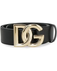 Dolce & Gabbana - Dolce & Gabbana Dg Buckle Leather Belt - Lyst