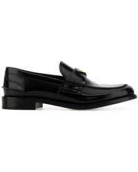Prada - Logo Brushed Leather Loafer - Lyst