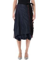 Prada - Patchwork Faille Wrap Skirt - Lyst