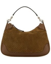 Gucci - Suede Medium B Shoulder Bag - Lyst