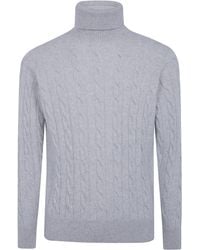 FILIPPO DE LAURENTIIS - Turtle Neck Braided Sweater - Lyst