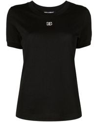 Dolce & Gabbana - T-Shirt With Shimmering Logo - Lyst