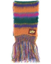 Marni - Mohair Blend Scarf Green,orange Wool - Lyst