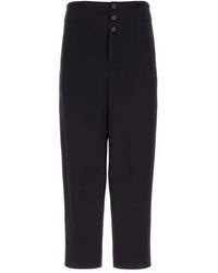Saint Laurent - Midnight Crepe Satin Pant - Lyst