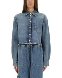 Moschino - Cropped Denim Jacket - Lyst