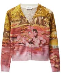 Versace - Printed Silk Cardigan - Lyst