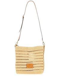 Etro - Mini Perforated Raffia Crossbody Handbag - Lyst