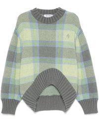 The Attico - Checked Wool Crewneck Sweater - Lyst