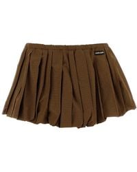 Miu Miu - Embroidered Cotton Mini Skirt - Lyst