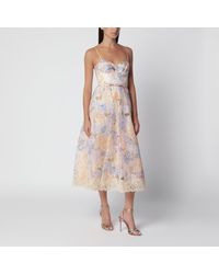 Zimmermann - Valiant Hydrangea Silk Linen Midi Dress - Lyst